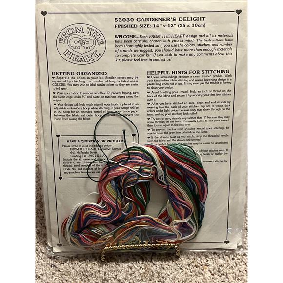 From the Heart Gardener's Delight Cross Stitch DIMENSIONS #53030 Open Box - Picture 6 of 6